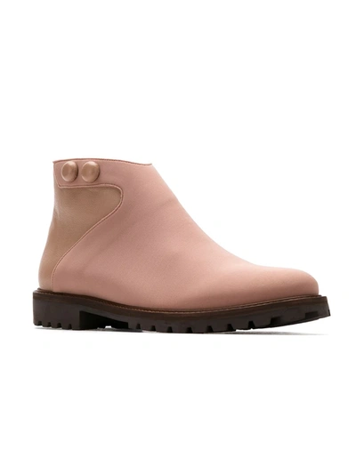 Shop Sarah Chofakian Leather Ankle Boots In Pink