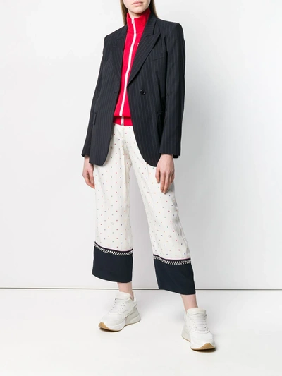 Shop Stella Mccartney Printed Studded Trousers In White