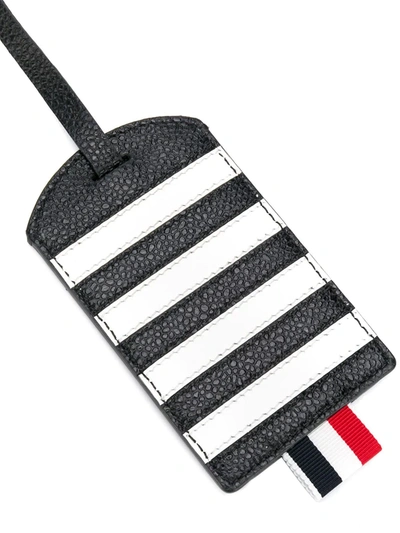 Shop Thom Browne 4-bar Stripe Luggage Tag In Black