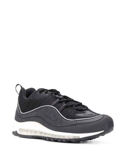 Nike Air Max 98 Leather Trainers In Oil Grey Black White | ModeSens