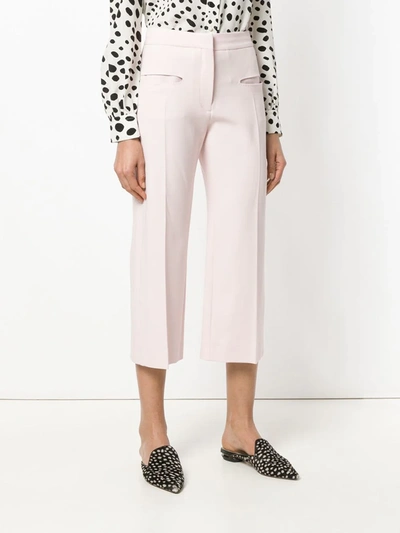 Shop Carven Wide Leg Cropped Pants In Pink