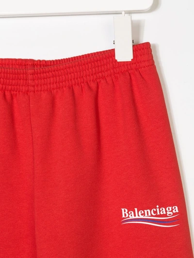 Shop Balenciaga Logo-print Track Trousers In Red