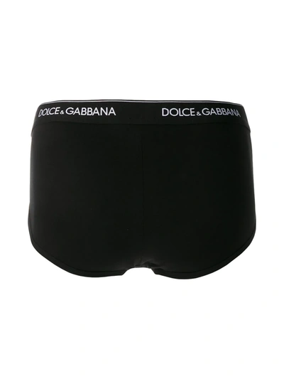 Shop Dolce & Gabbana Brando Logo-waistband Briefs (pack Of Two) In Black