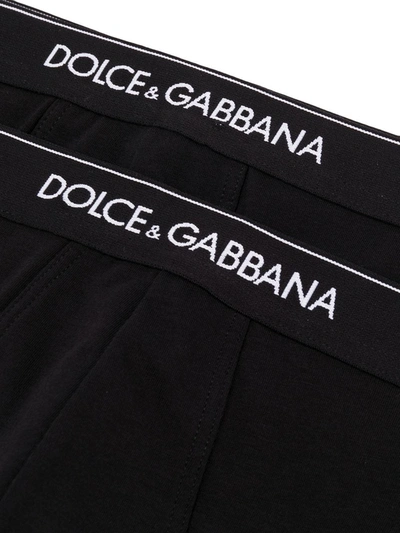 Shop Dolce & Gabbana Brando Logo-waistband Briefs (pack Of Two) In Black