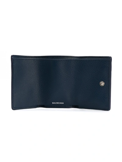 Shop Balenciaga Paper Mini Wallet In Blue