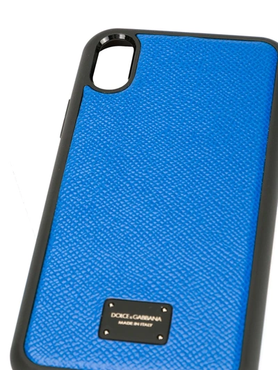 Shop Dolce & Gabbana Logo Plaque Iphone X Case In Blue