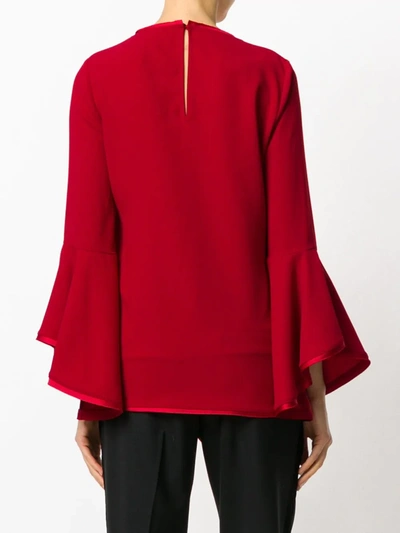 Shop P.a.r.o.s.h Fluted Sleeve Top In Red