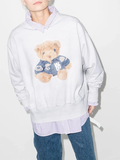 Shop We11 Done Teddy-print Cotton Sweatshirt In White
