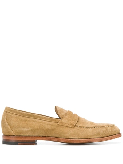 Shop Scarosso Stefano Almond-toe Loafers In Neutrals