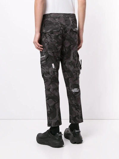 Shop Aape By A Bathing Ape Camouflage Print Cargo Trousers In Green