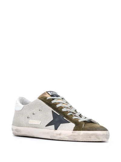 Shop Golden Goose Suede Lace Up Trainers With Star Detail In White