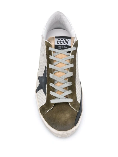 Shop Golden Goose Suede Lace Up Trainers With Star Detail In White