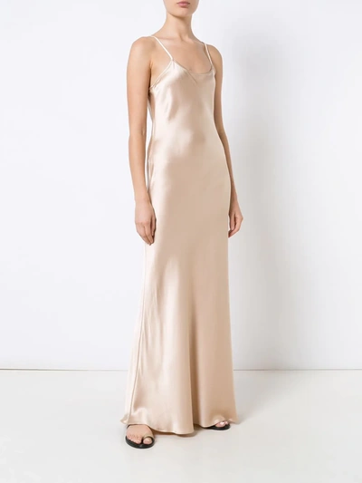 Voz Liquid Slip Dress In Neutrals