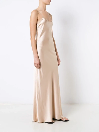 Voz Liquid Slip Dress In Neutrals