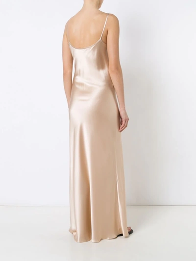 Voz Liquid Slip Dress In Neutrals