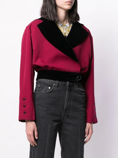 Pre-owned Saint Laurent 1980's Cropped Jacket In Red