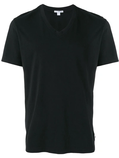 Shop James Perse V-neck T-shirt In Black