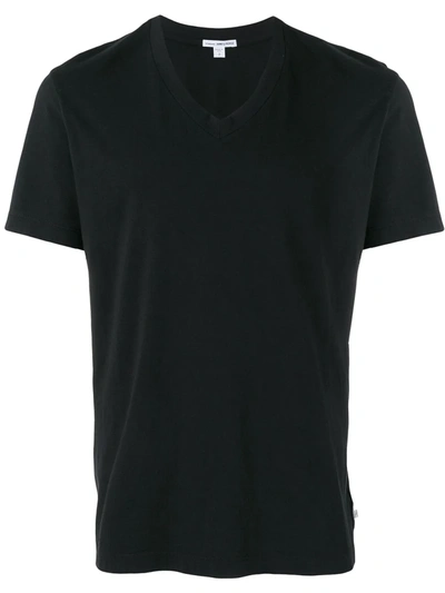 James Perse Short-sleeve V-neck T-shirt In Black