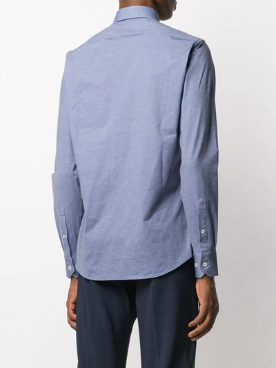Shop Traiano Milano Long Sleeve Shirt In Blue