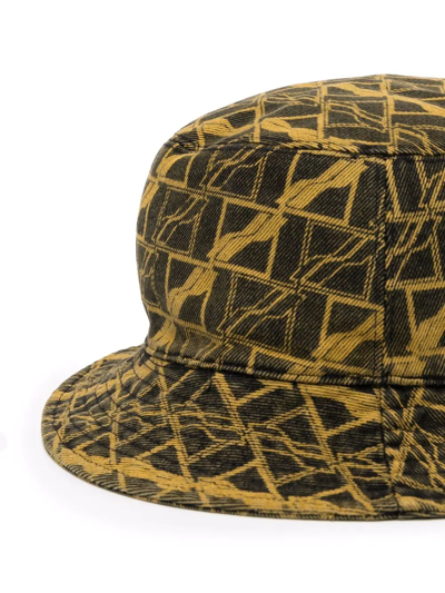 Shop We11 Done All-over Graphic Print Bucket Hat In Gelb