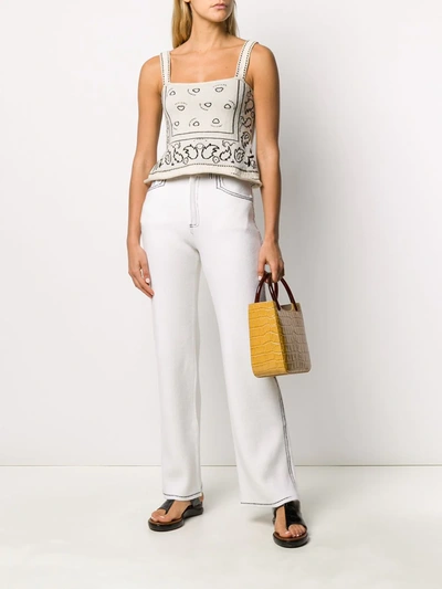 Shop Barrie Denim-inspired Knitted Straight Trousers In White