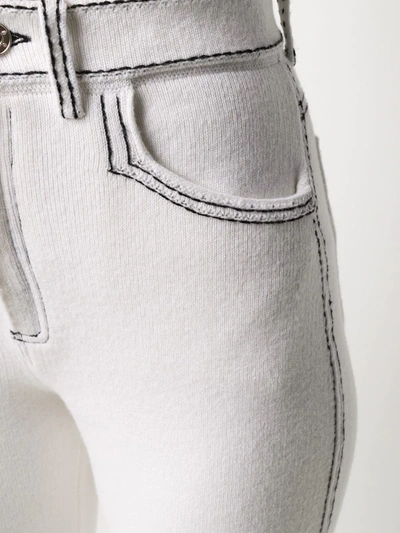 Shop Barrie Denim-inspired Knitted Straight Trousers In White