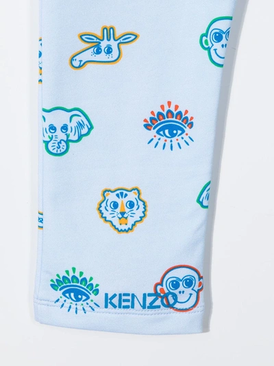 Shop Kenzo Animal-print Pull-on Leggings In Blue
