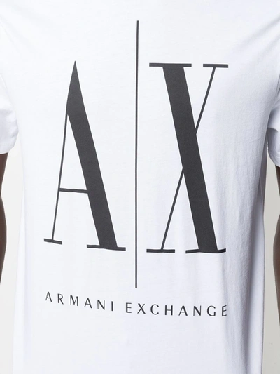 Shop Armani Exchange Macro Logo Printed T-shirt In White
