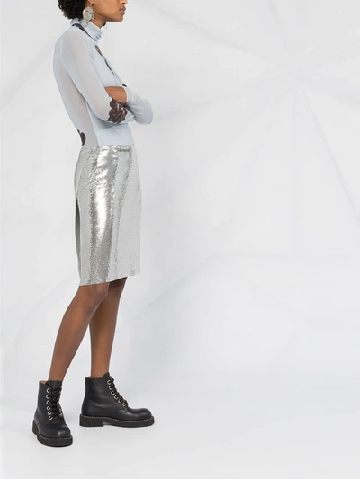 Shop Paco Rabanne Draped Chainmail Skirt In Silver