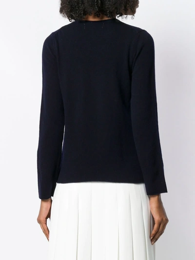 Comme Des Garçons Play Heart-appliqué Sweater In Blue