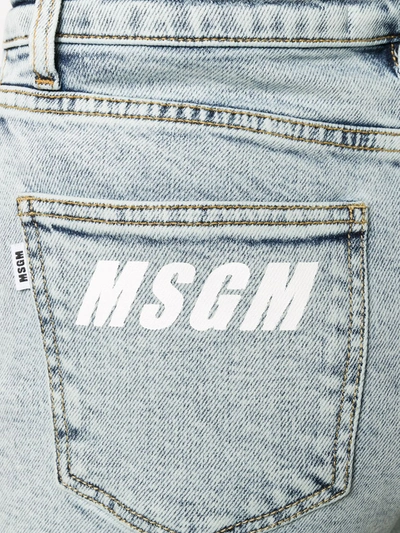 Shop Msgm Classic Denim Shorts In Blue