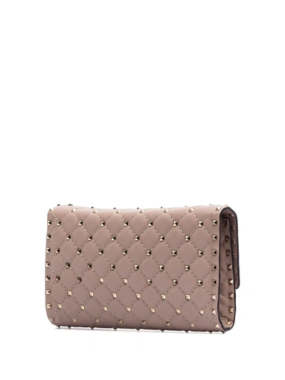 Valentino Neutral Rockstud Medium Leather Shoulder Bag In Neutrals