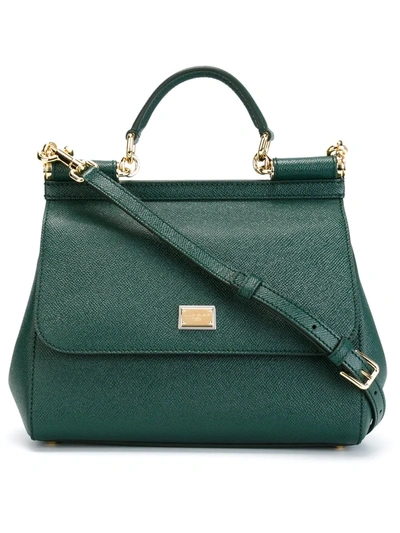 Shop Dolce & Gabbana Medium Sicily Shoulder Bag In Green