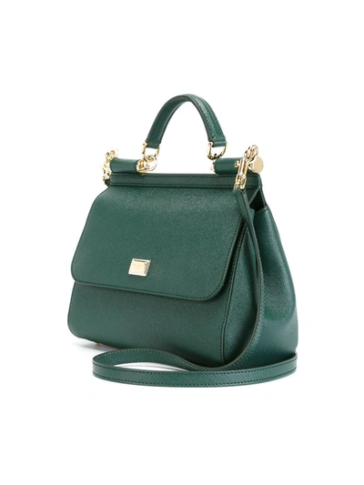 Shop Dolce & Gabbana Medium Sicily Shoulder Bag In Green
