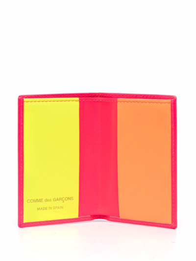 Shop Comme Des Garçons Color-block Folding Wallet In Pink