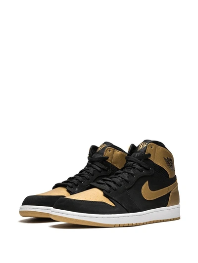 Jordan Men's Air  1 Retro High Og "black And Gold" Shoes In Black