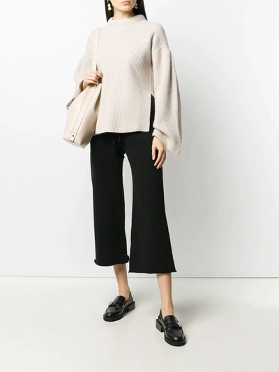 Nili Lotan Kiki Cropped Voile-trimmed Cotton-jersey Track Pants In Black