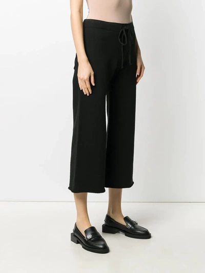 Nili Lotan Kiki Cropped Voile-trimmed Cotton-jersey Track Pants In Black