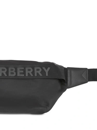 Shop Burberry Logo-detail Econyl® Sonny Bum Bag In Black