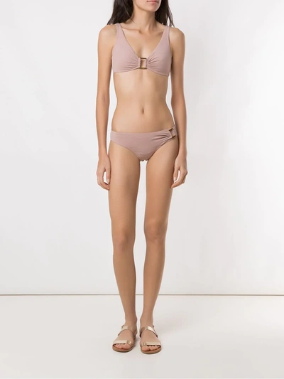 Shop Amir Slama Metallic Embellishments Bikini Set In Neutrals