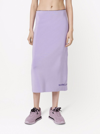 Shop Marc Jacobs The Tube Knitted Skirt In Purple