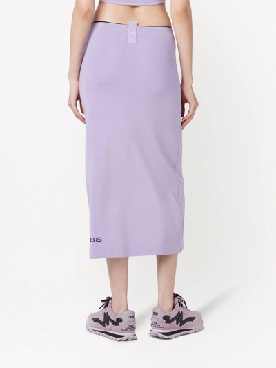 Shop Marc Jacobs The Tube Knitted Skirt In Purple
