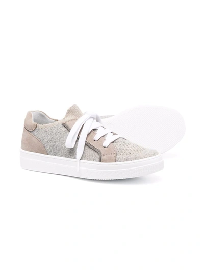 Shop Brunello Cucinelli Low-top Lace-up Sneakers In 中性色