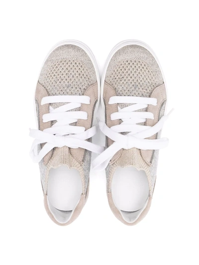 Shop Brunello Cucinelli Low-top Lace-up Sneakers In 中性色