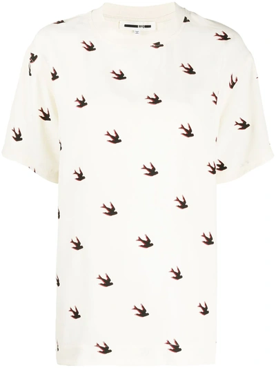 Shop Mcq By Alexander Mcqueen Swallow Print T-shirt In Neutrals