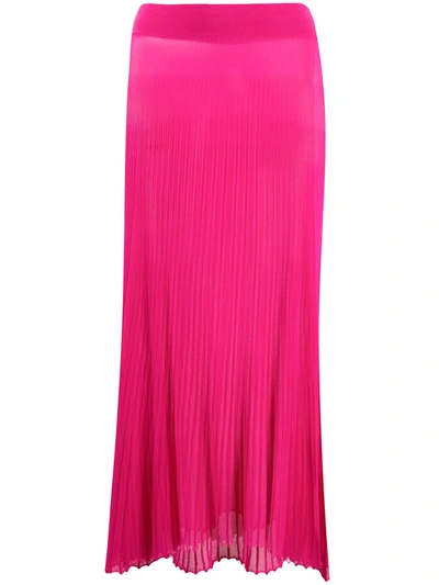 Shop Jacquemus Helado Pleated Knitted Skirt In Pink