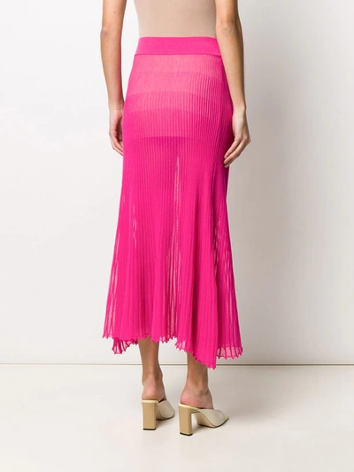 Shop Jacquemus Helado Pleated Knitted Skirt In Pink