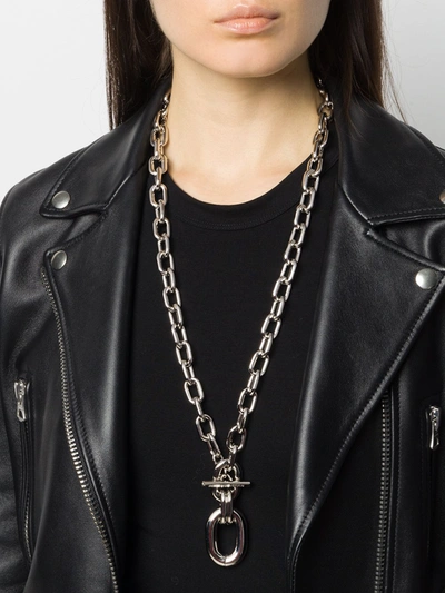 Shop Rabanne Toggle Chain Pendant Necklace In Silver