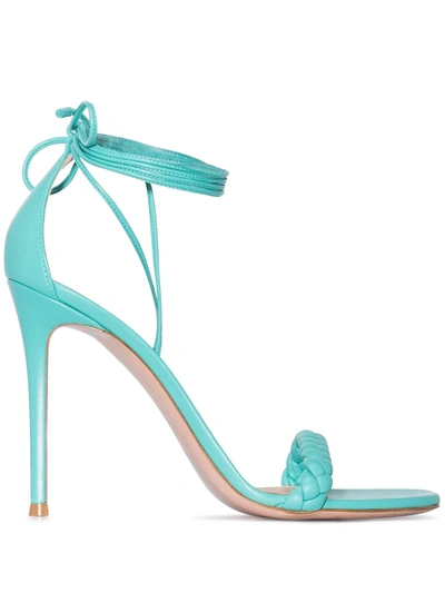 Shop Gianvito Rossi Leomi 105mm Ankle Tie Sandals In Blue