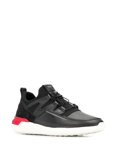 Tod's Techno-fabric And Leather Sneakers In Black